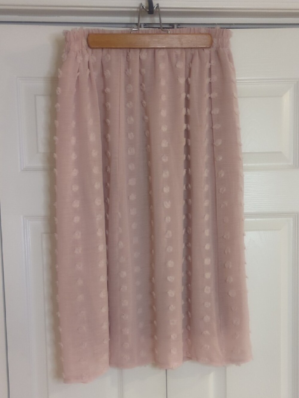 2XL Women’s Pink Textured Midi Skirt - Picture 2 of 7